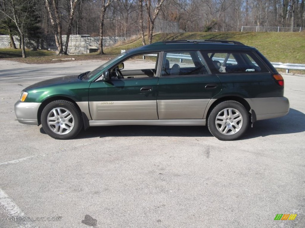 2002 Outback Wagon - Timberline Green / Gray photo #3