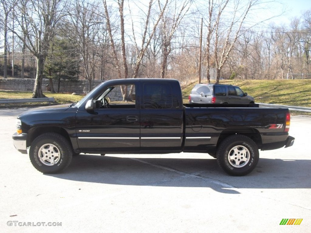 2000 Silverado 1500 LT Extended Cab 4x4 - Onyx Black / Graphite photo #3