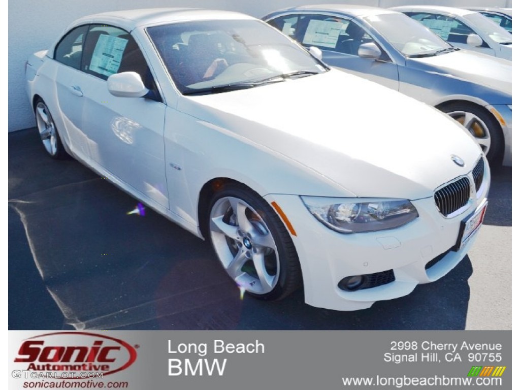 2012 3 Series 335i Convertible - Mineral White Metallic / Coral Red/Black photo #1