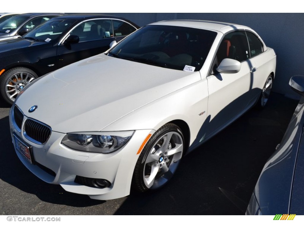 2012 3 Series 335i Convertible - Mineral White Metallic / Coral Red/Black photo #5