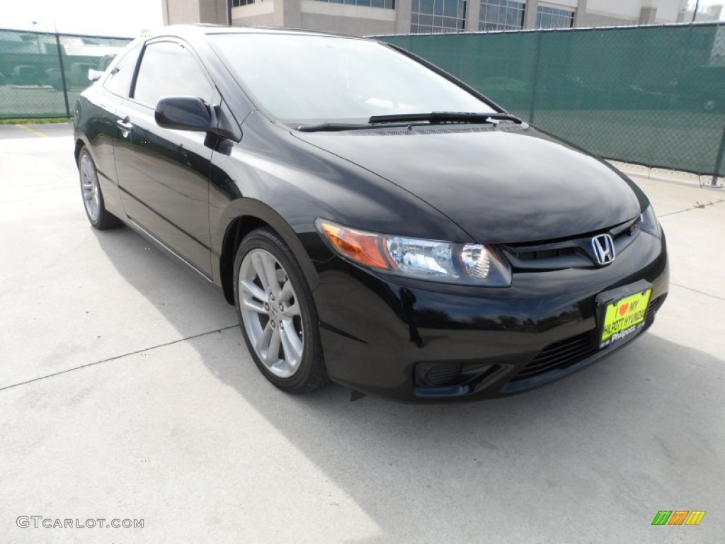2008 Civic Si Coupe - Nighthawk Black Pearl / Black photo #1