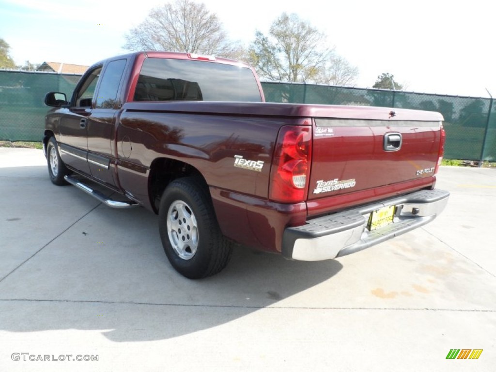 2003 Silverado 1500 LS Extended Cab - Dark Carmine Red Metallic / Tan photo #5