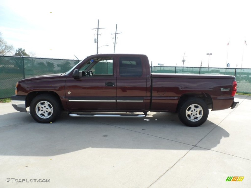 2003 Silverado 1500 LS Extended Cab - Dark Carmine Red Metallic / Tan photo #6