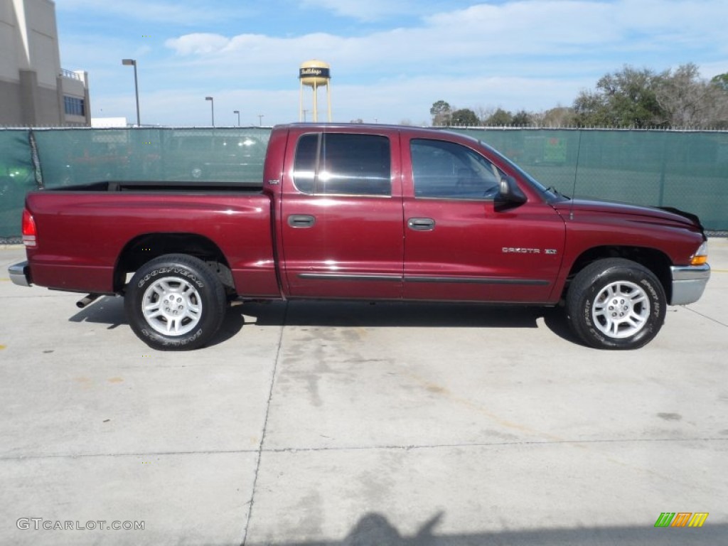 2001 Dakota SLT Quad Cab - Dark Garnet Red Pearl / Dark Slate Gray photo #2