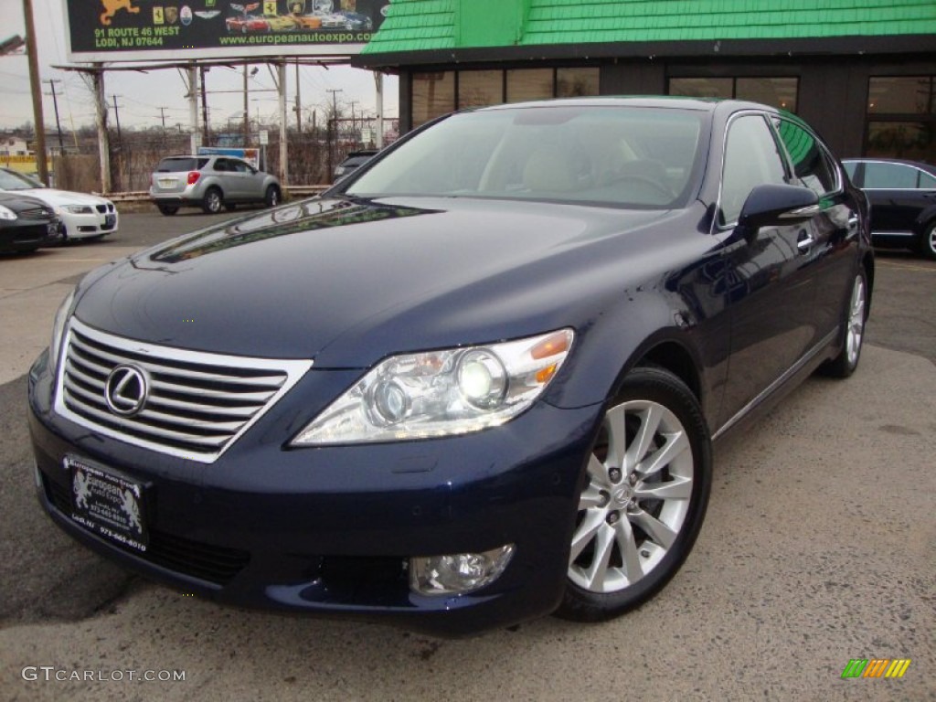 2011 LS 460 L AWD - Deep Sea Blue Mica / Parchment photo #1