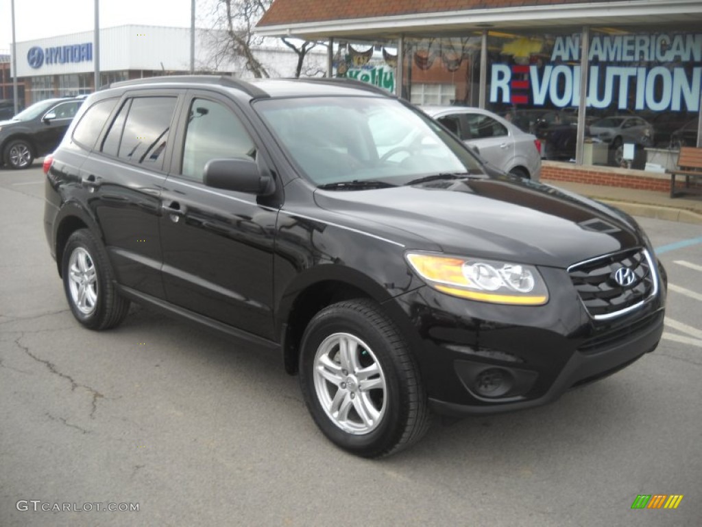 2011 Santa Fe GLS AWD - Phantom Black Metallic / Gray photo #1