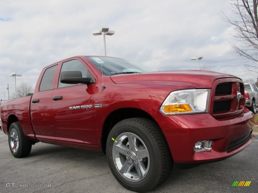 Deep Cherry Red Crystal Pearl 2012 Dodge Ram 1500 Express Quad Cab Exterior Photo #60803967