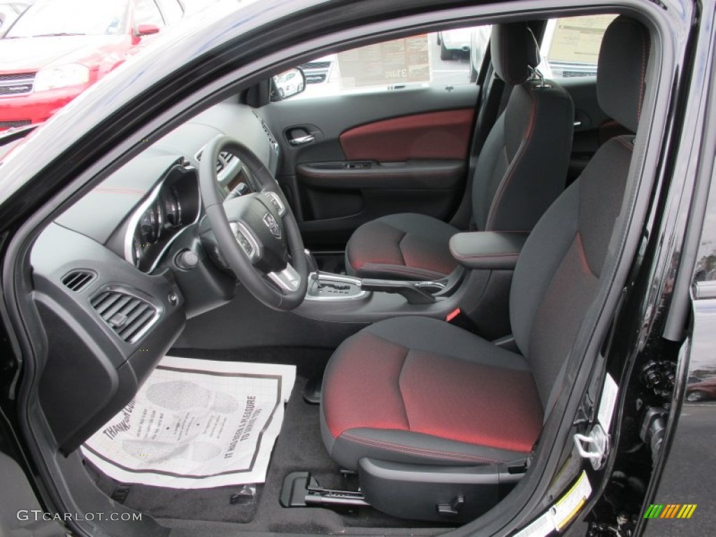 Black/Red Interior 2012 Dodge Avenger SXT Plus Photo #60804173