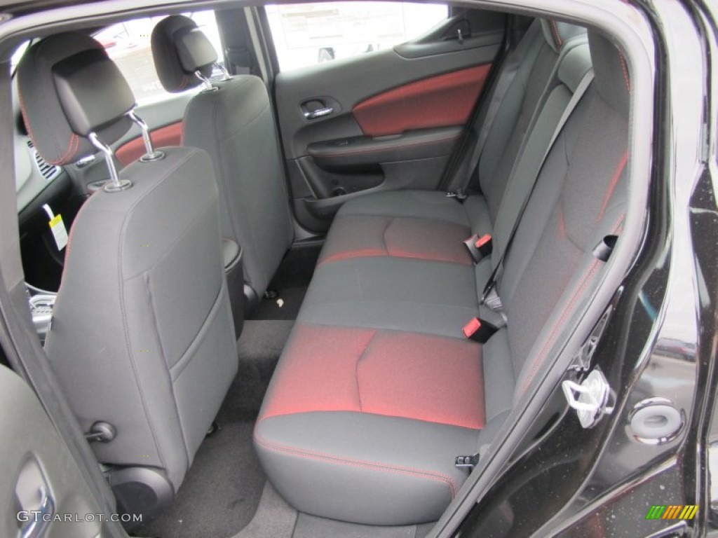 Black/Red Interior 2012 Dodge Avenger SXT Plus Photo #60804176