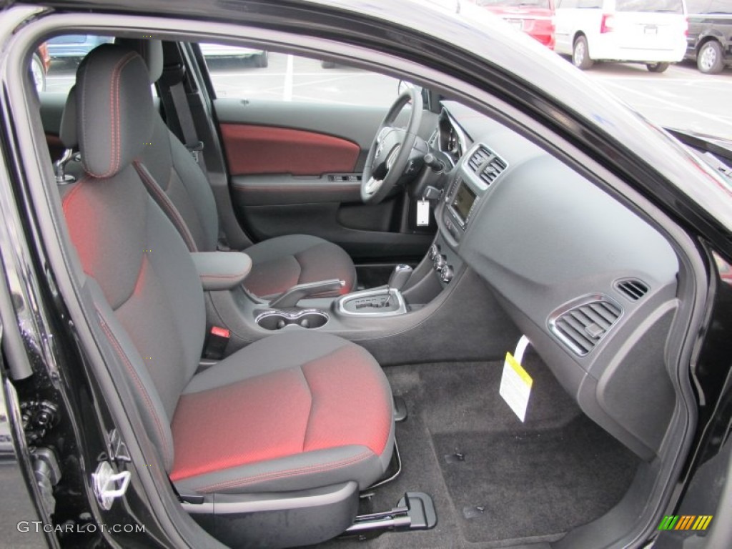 Black/Red Interior 2012 Dodge Avenger SXT Plus Photo #60804179