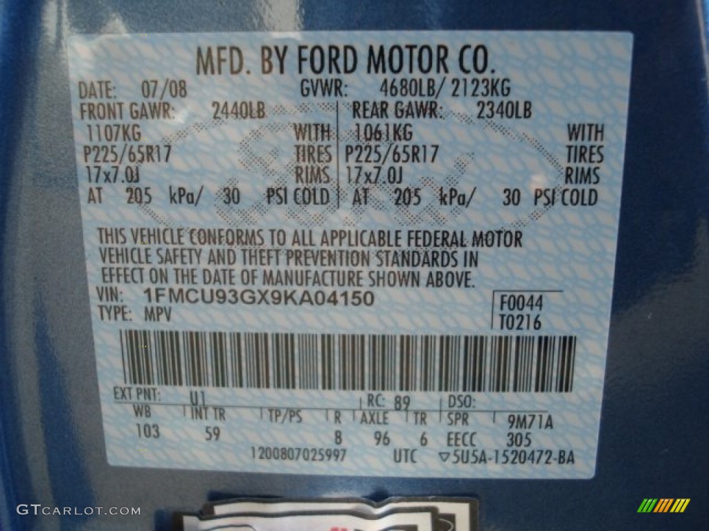 2009 Escape XLT V6 4WD - Sport Blue Metallic / Charcoal photo #25