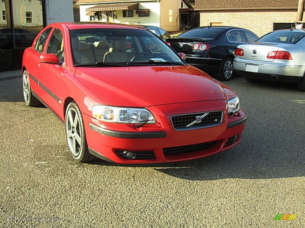 2004 S60 R AWD - Passion Red / Beige/Light Sand photo #3