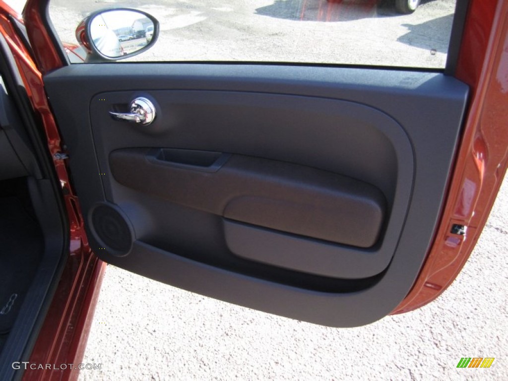 2012 Fiat 500 Sport Sport Tessuto Marrone/Nero (Brown/Black) Door Panel Photo #60812064