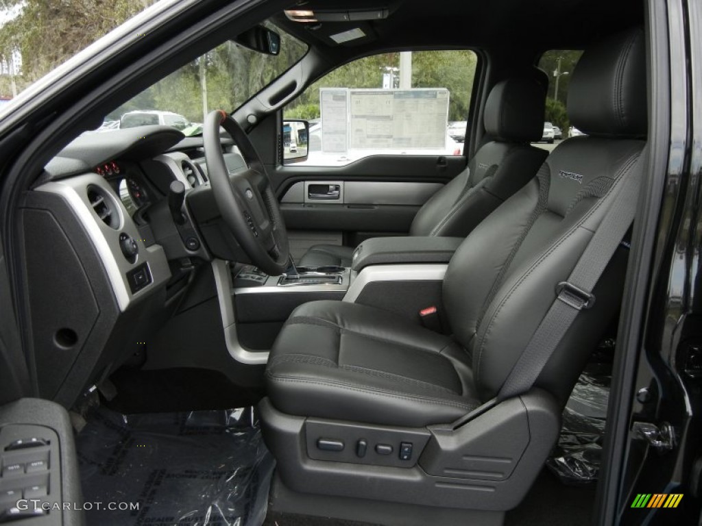 Raptor Black Leather/Cloth Interior 2012 Ford F150 SVT Raptor SuperCrew 4x4 Photo #60813015