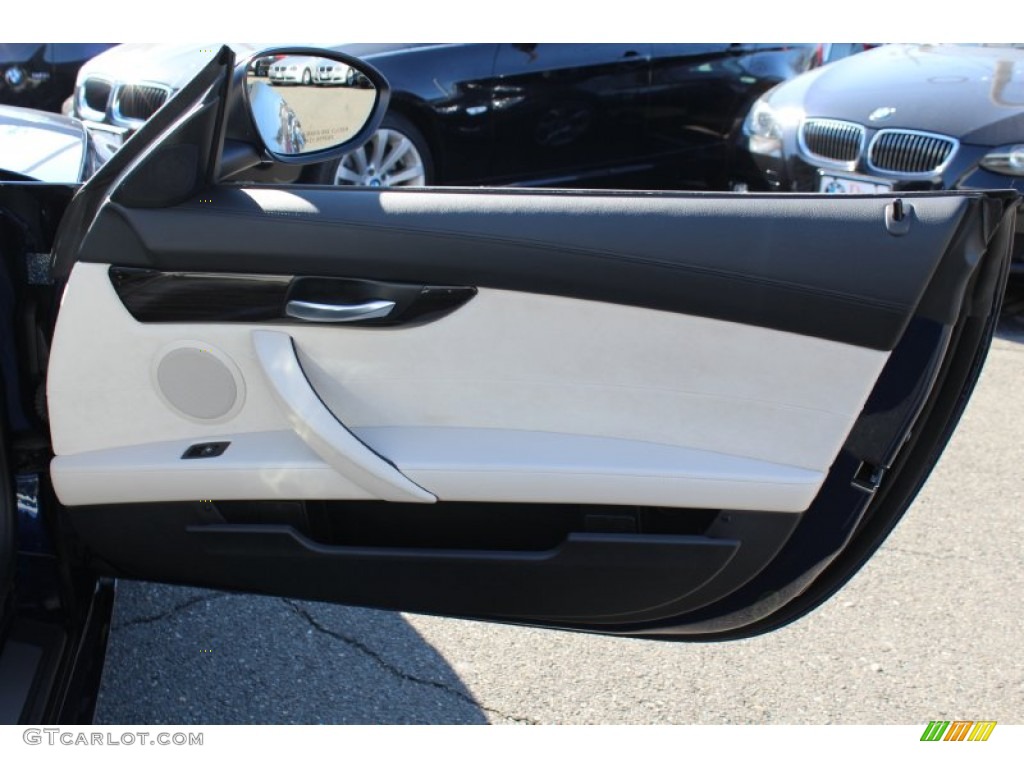 2009 BMW Z4 sDrive35i Roadster Ivory White Nappa Leather Door Panel Photo #60818907