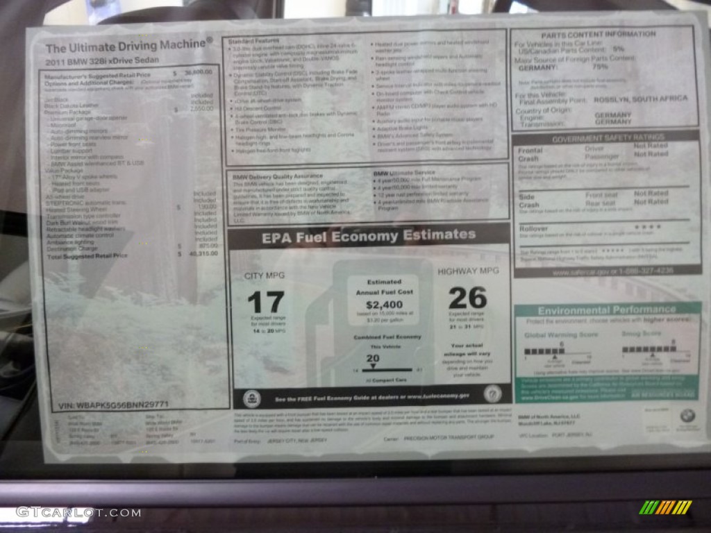 2011 3 Series 328i xDrive Sedan - Jet Black / Black photo #16