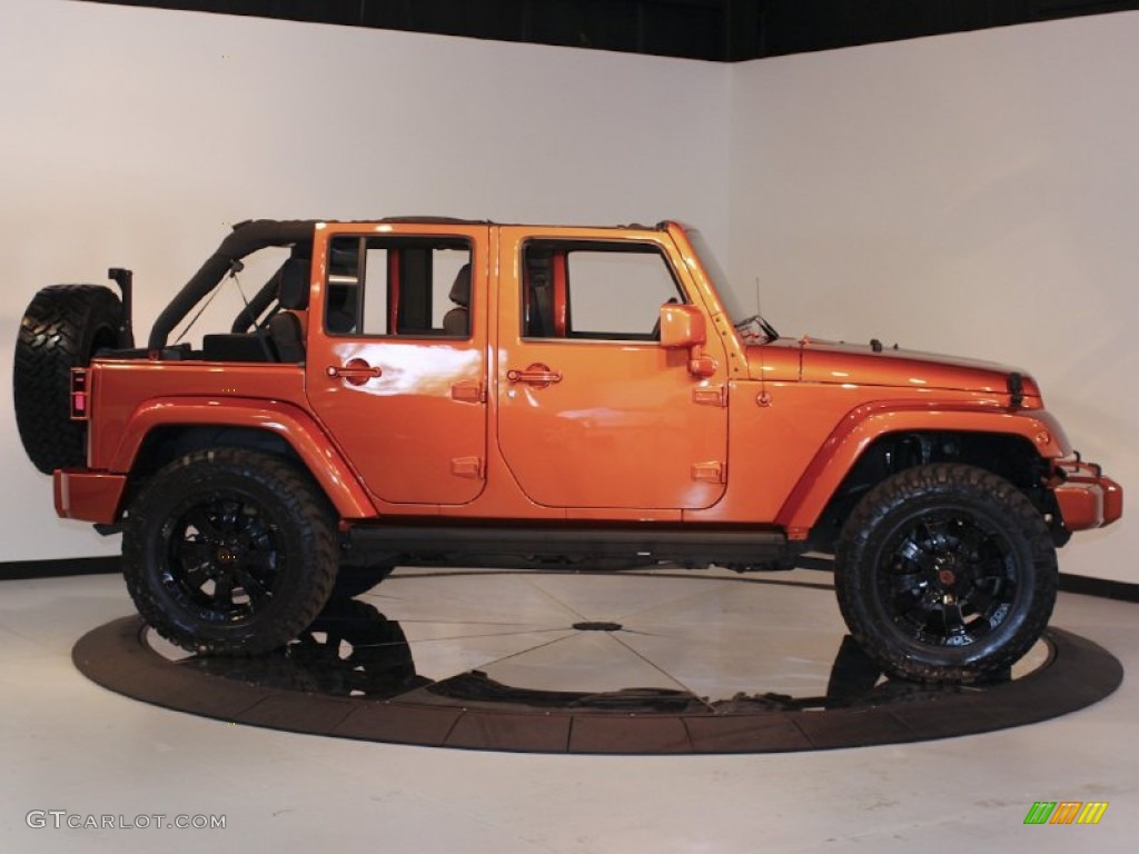 2010 Wrangler Unlimited Mountain Edition 4x4 - Mango Tango Pearl / Dark Slate Gray/Medium Slate Gray photo #8