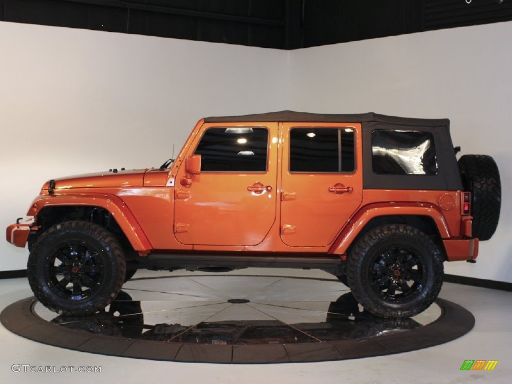 2010 Wrangler Unlimited Mountain Edition 4x4 - Mango Tango Pearl / Dark Slate Gray/Medium Slate Gray photo #14