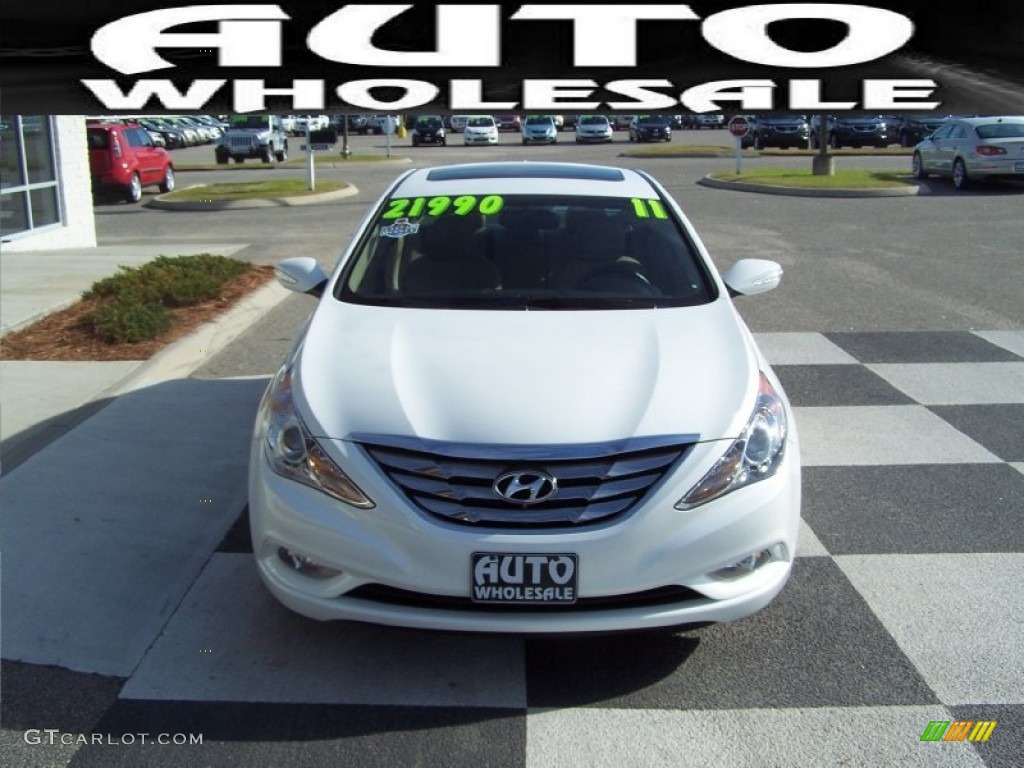 2011 Sonata Limited - Pearl White / Camel photo #2