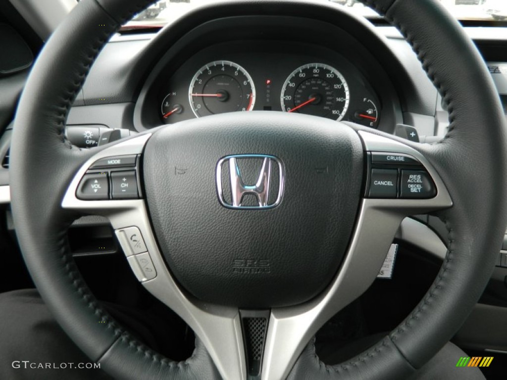 2012 Honda Accord EX-L V6 Coupe Black Steering Wheel Photo #60824074