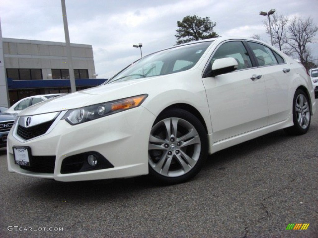 2010 TSX V6 Sedan - Premium White Pearl / Parchment photo #1