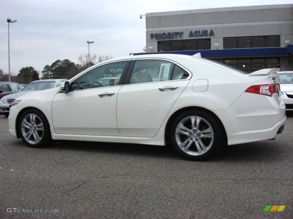 2010 TSX V6 Sedan - Premium White Pearl / Parchment photo #3