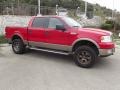 2005 Bright Red Ford F150 Lariat SuperCrew 4x4  photo #2