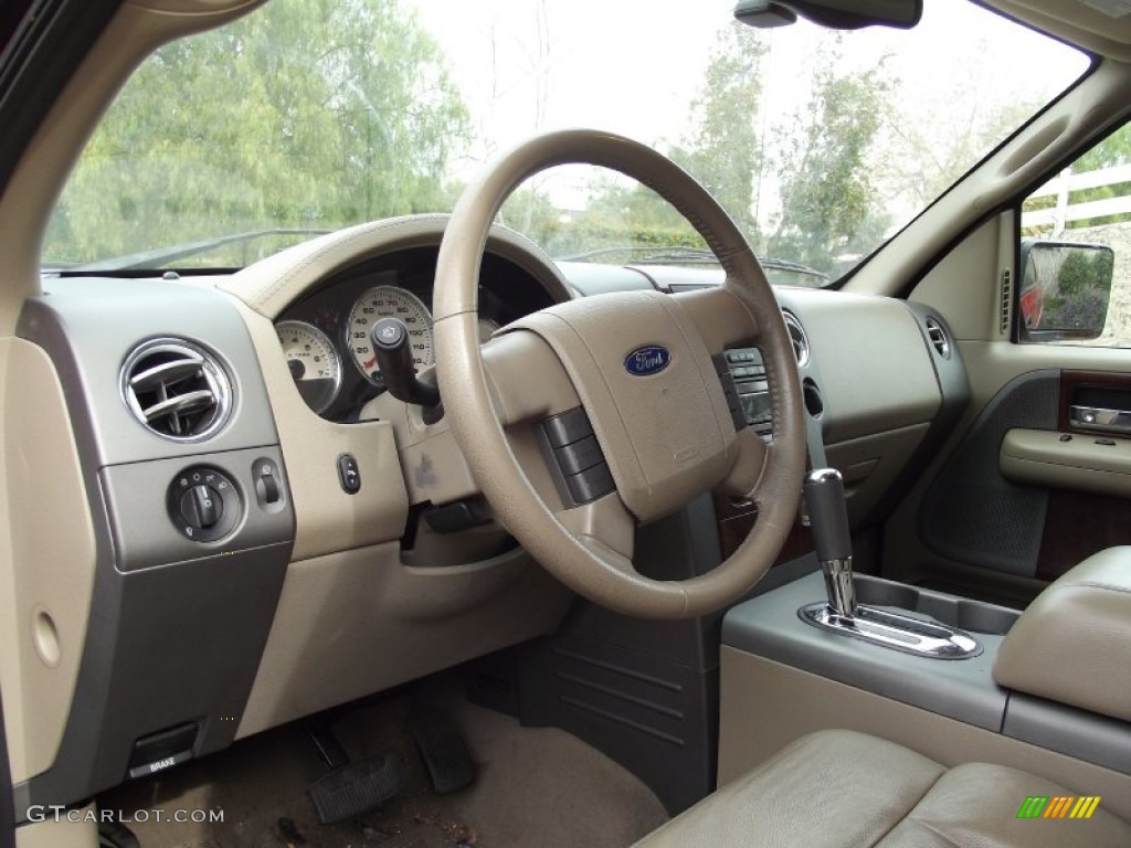 2005 F150 Lariat SuperCrew 4x4 - Bright Red / Tan photo #4