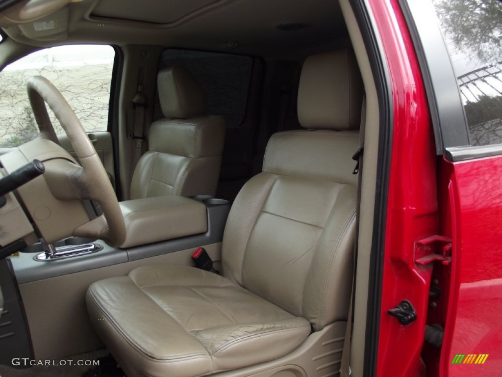 2005 F150 Lariat SuperCrew 4x4 - Bright Red / Tan photo #5