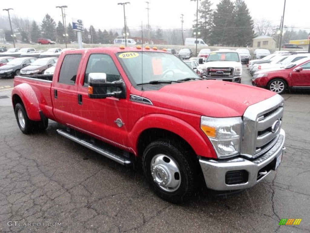 Vermillion Red 2011 Ford F350 Super Duty XLT Crew Cab Dually Exterior Photo #60825880