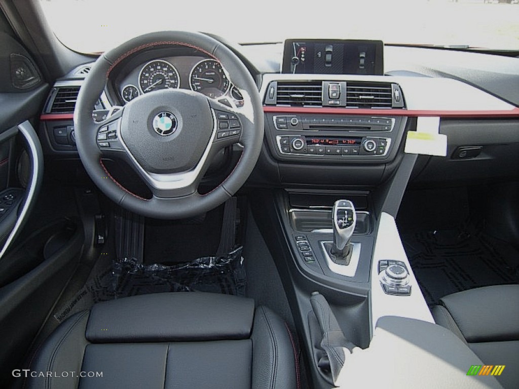 2012 BMW 3 Series 335i Sedan Black/Red Highlight Dashboard Photo #60828821