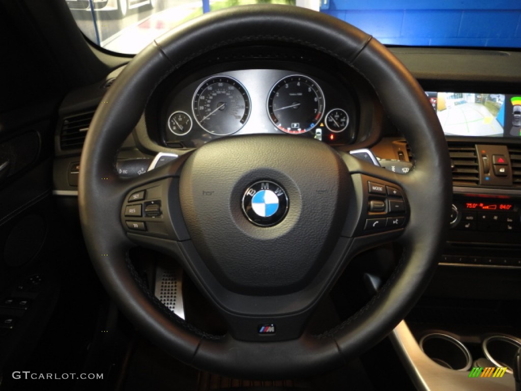 2011 BMW X3 xDrive 35i Black Nevada Leather Steering Wheel Photo #60829532