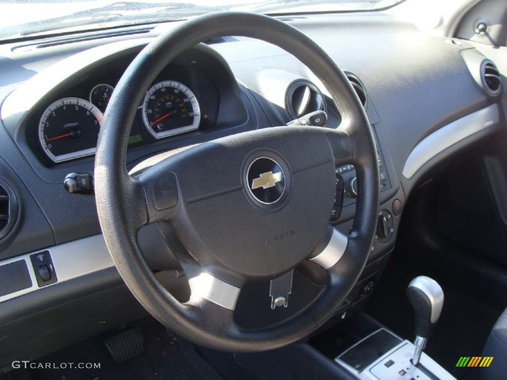 2009 Chevrolet Aveo Aveo5 LT Charcoal Steering Wheel Photo #60830456