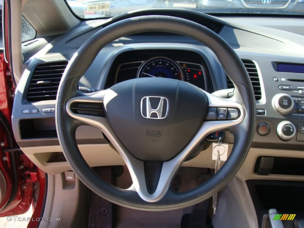 2009 Honda Civic LX Sedan Gray Steering Wheel Photo #60832907