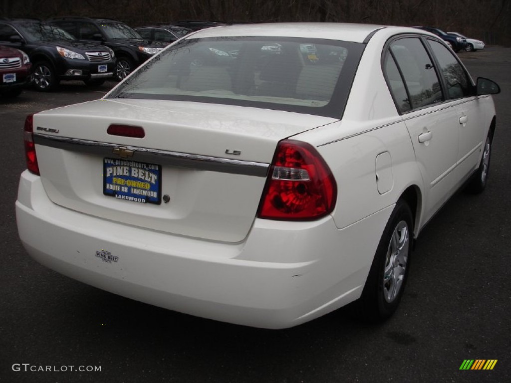 2007 Malibu LS Sedan - White / Cashmere Beige photo #4