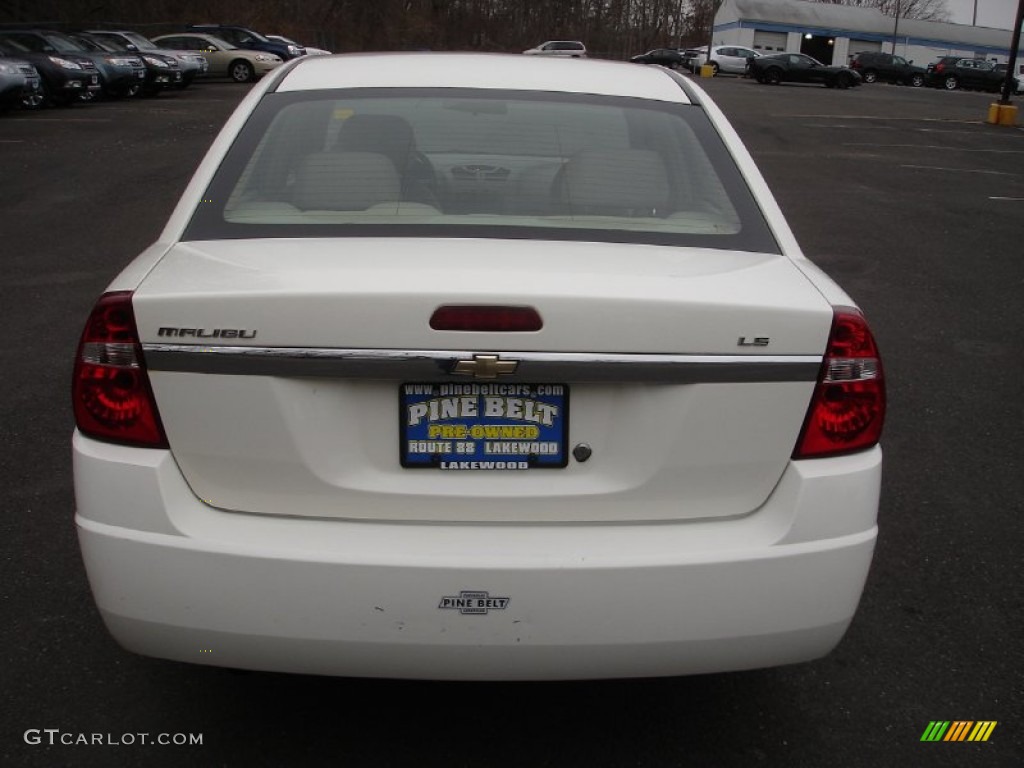 2007 Malibu LS Sedan - White / Cashmere Beige photo #5