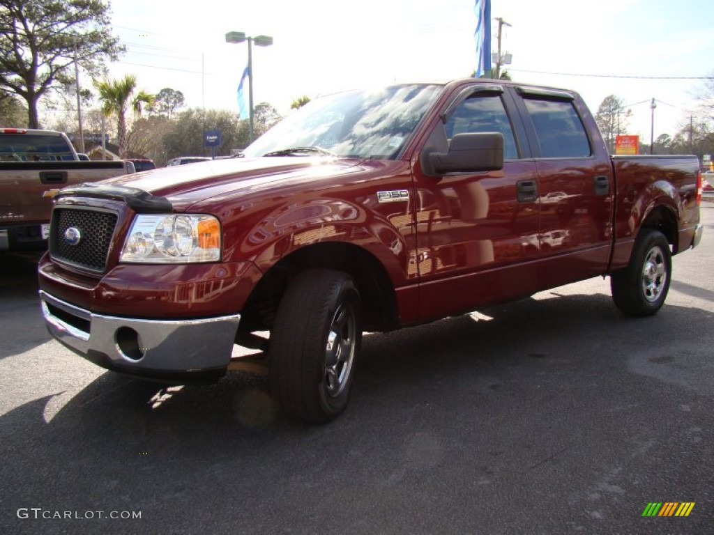 2006 F150 XLT SuperCrew - Dark Toreador Red Metallic / Medium/Dark Flint photo #29