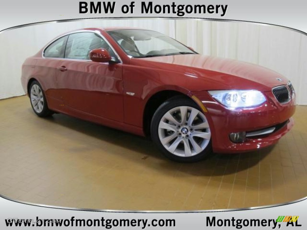 2012 3 Series 328i Coupe - Crimson Red / Oyster/Black photo #1