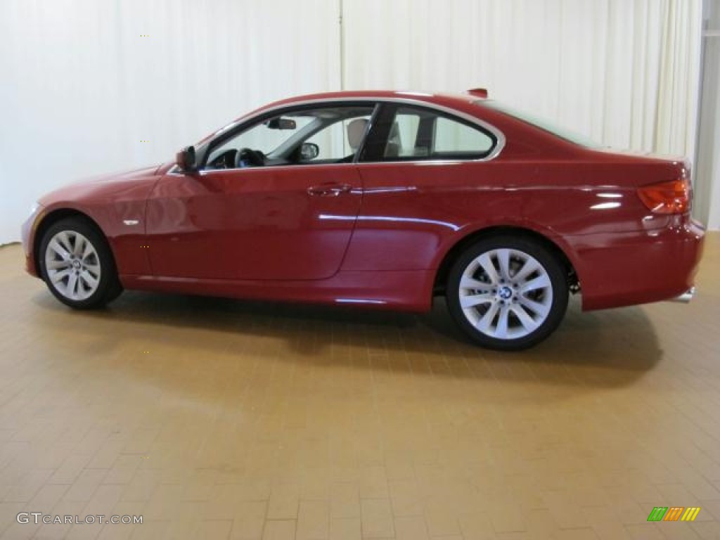 2012 3 Series 328i Coupe - Crimson Red / Oyster/Black photo #4