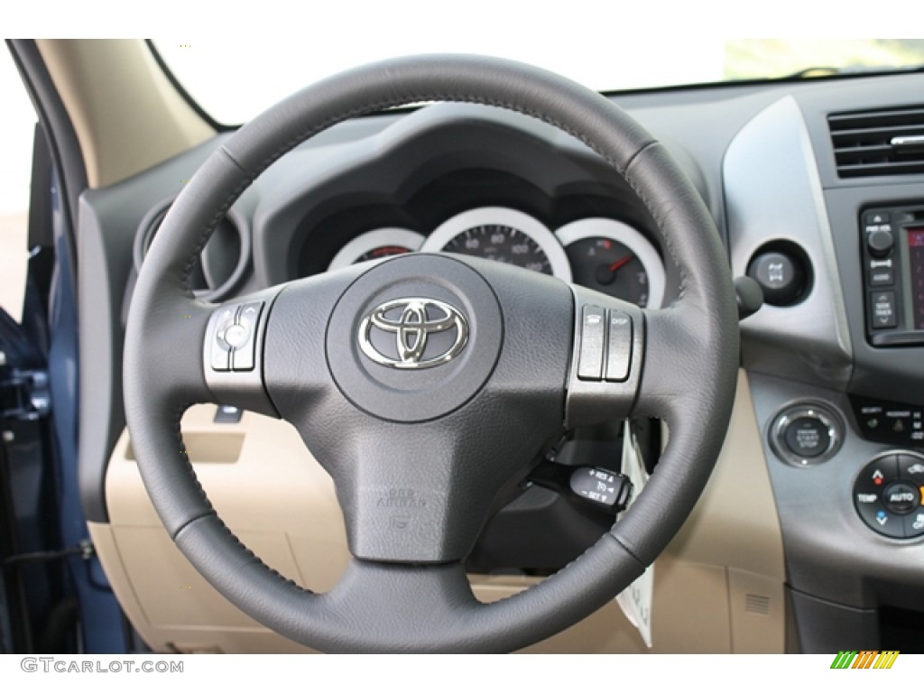2012 Toyota RAV4 V6 Limited 4WD Sand Beige Steering Wheel Photo #60835272