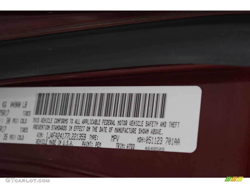 2007 Wrangler Color Code PEM for Red Rock Crystal Pearl Photo #60835967
