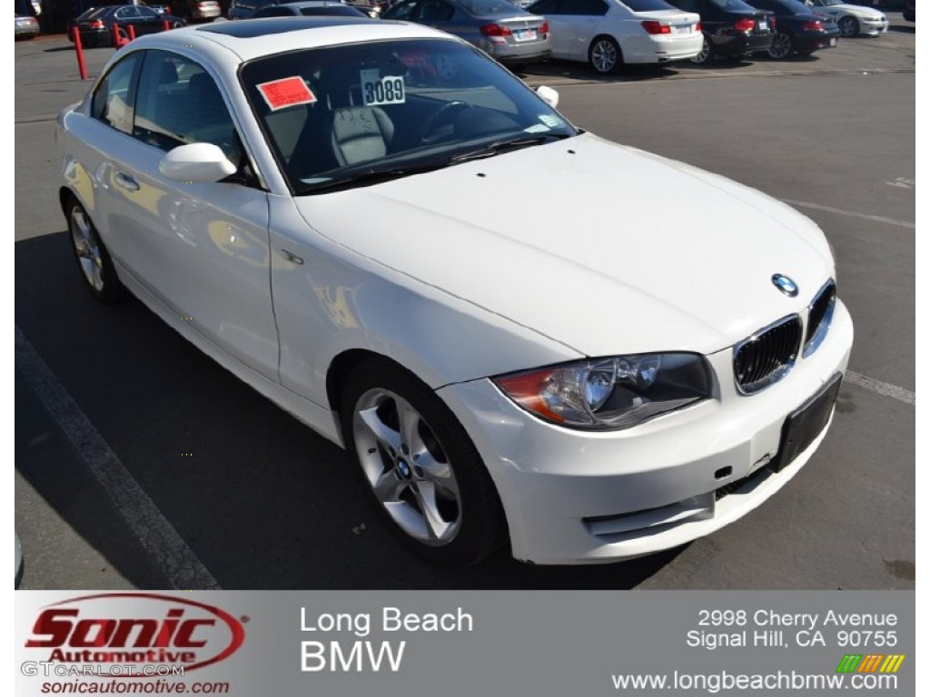 2009 1 Series 128i Coupe - Alpine White / Black photo #4