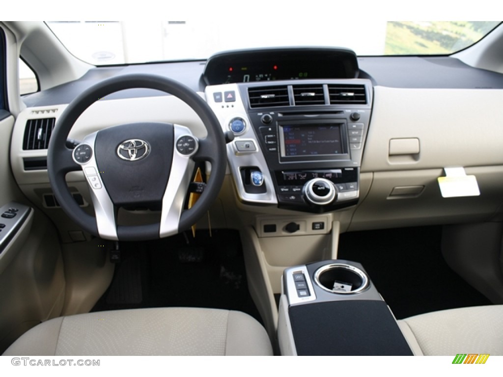 2012 Toyota Prius v Two Hybrid Bisque Dashboard Photo #60837140