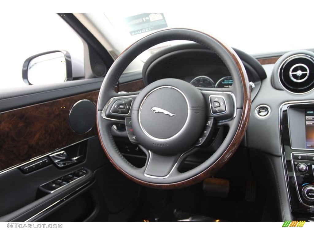 2012 Jaguar XJ XJ Jet Steering Wheel Photo #60837956