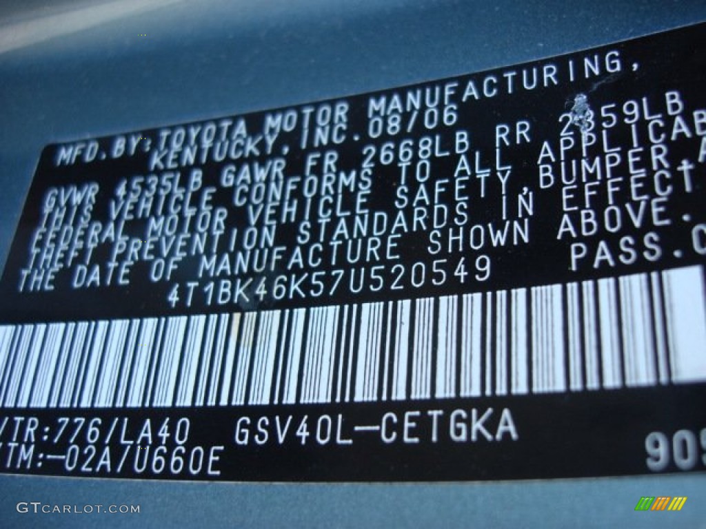2007 Camry Color Code 776 for Aloe Green Metallic Photo #60840148