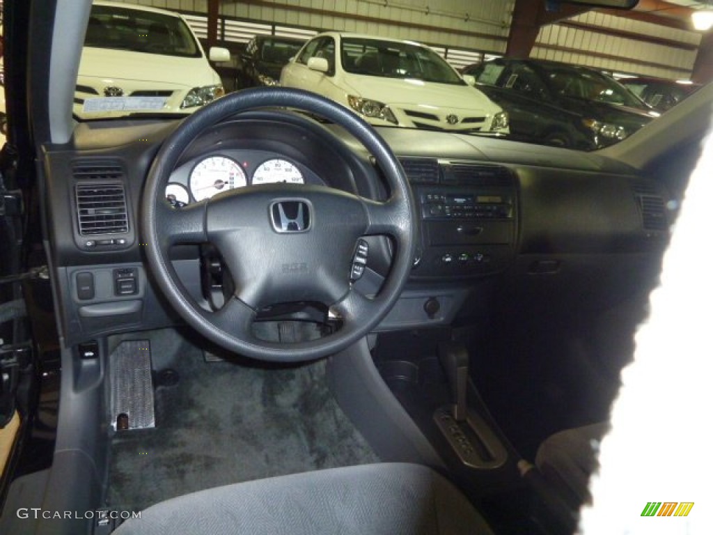 2002 Civic LX Sedan - Nighthawk Black Pearl / Gray photo #13