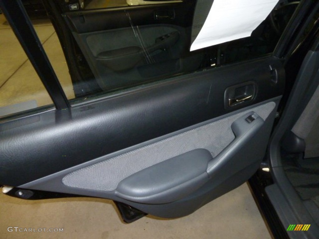 2002 Civic LX Sedan - Nighthawk Black Pearl / Gray photo #14
