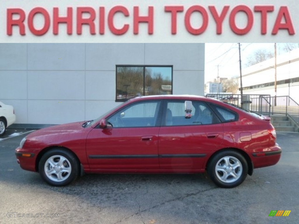 2004 Elantra GT Hatchback - Crimson Dark Red / Gray photo #1