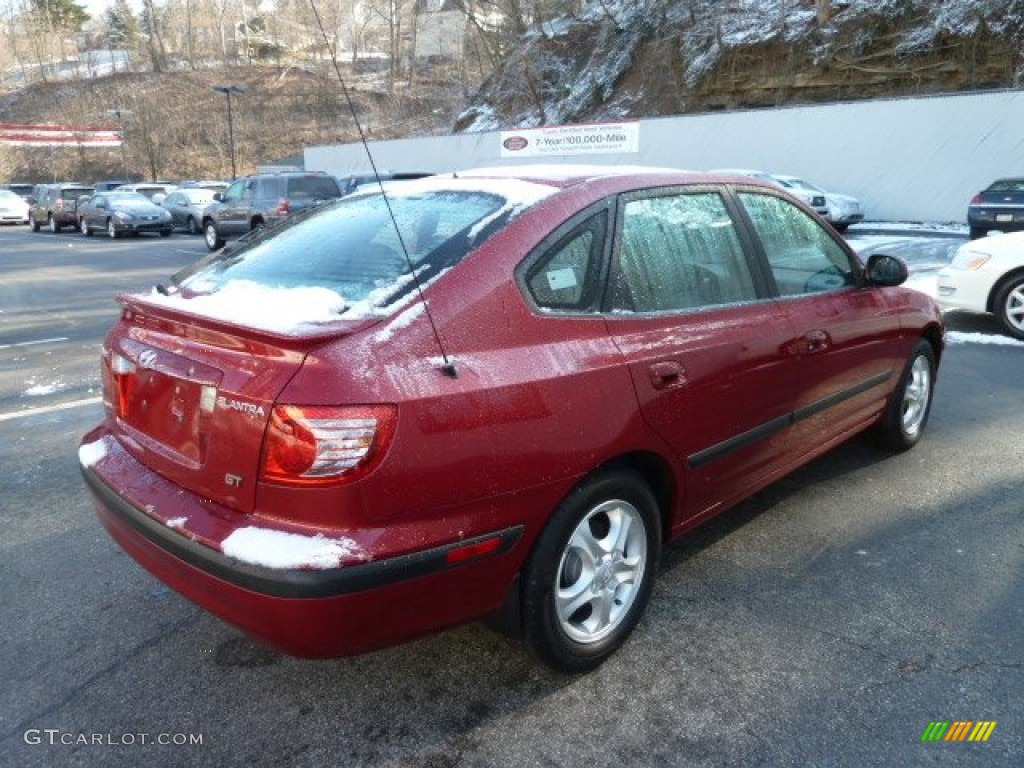 2004 Elantra GT Hatchback - Crimson Dark Red / Gray photo #4