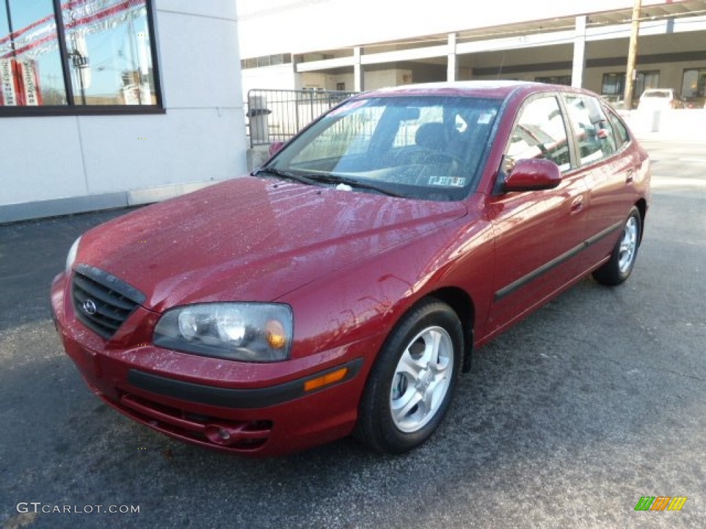 2004 Elantra GT Hatchback - Crimson Dark Red / Gray photo #8
